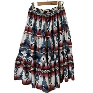 Vintage Roughrider by Circle T Skirt Womens Small Aztec Southwestern 90s Full‎